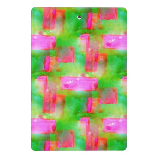 Zonlicht abstract geverfd geel, roze mini klembord (Achterkant)