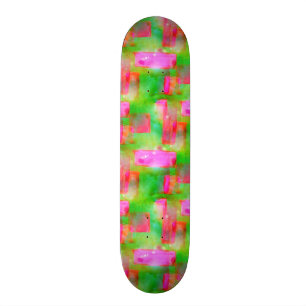 Zonlicht abstract geverfd geel, roze skateboard