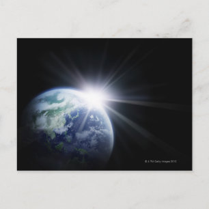 Zonlicht achter Aarde 4 Briefkaart