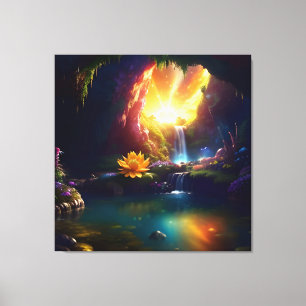 Zonlicht Cavern Bloem Schoonheid 1 Canvas Afdruk