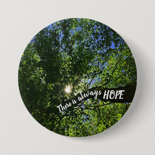 Zonlicht Door Bomen Er Is Altijd Hoop Ronde Button 7,6 Cm