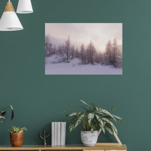 Zonlicht en sparrenbos poster (Woonkamer 1)