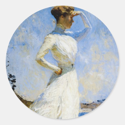 Zonlicht van Frank Benson Ronde Sticker (Voorkant)