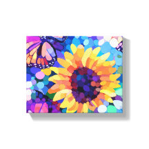 Zonlicht & Vlinders Zonnebloem Canvas Kunst