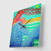 Zonlicht Zeemeermin Abstracte Kunst Vierkante Klok (Hoek)