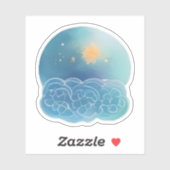 Zonne Drift Boven Azure Bloei Sticker (Vel)