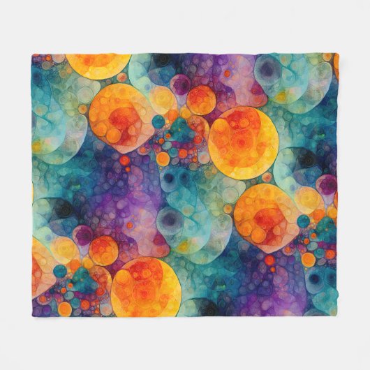 Zonne-drift Levendige Fractale Kunst Abstract Patr Fleece Deken (Voorkant (Horizontaal))