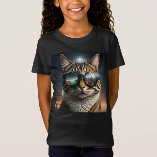 Zonne-eclips, 2024 Kat Dragen Zonne-eclips Glas T-shirt
