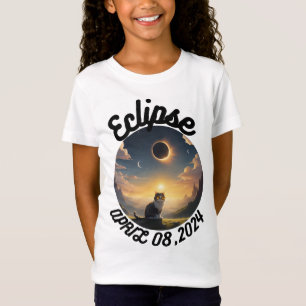 Zonne-eclips, 2024 Kat Dragen Zonne-eclips Glas T-shirt