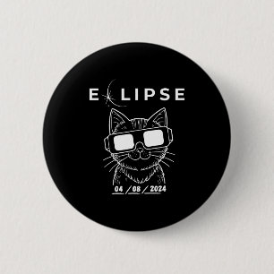 Zonne-eclips kat bril kat dragen ronde button 5,7 cm