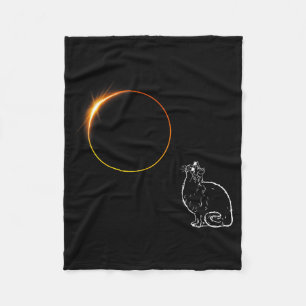 Zonne-eclips Kat Eclipsbril Illustratie Fleece Deken