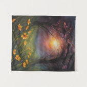 Zonne-eclips Lente Wildbloemen Stroom Hondenhout Wandkleed (Voorkant (horizontaal))