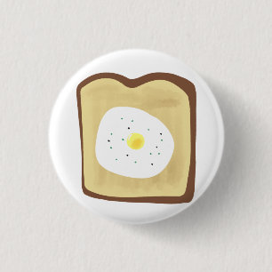 Zonne-ei op Toast Ontbijt Ronde Button 3,2 Cm
