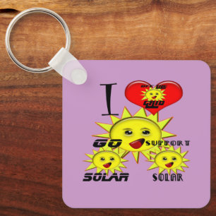 Zonne-energie-cadeaus en T-shirt voor speciale pro Sleutelhanger