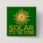 Zonne-energie Vierkante Button 5,1 Cm (Voorkant)