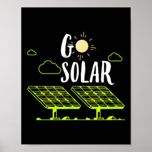 Zonne-energie zonnepanelen gaan zonne-energie grap poster