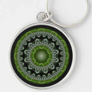 Zonne glanzende fractale heldere ornament sleutelhanger