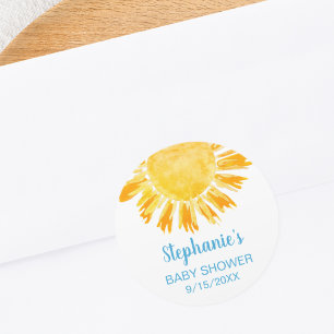 Zonne Jongens Baby Shower Ronde Sticker