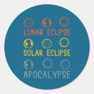 Zonne-maansverduistering Apocalyps Hemels Ronde Sticker