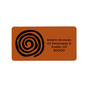 Zonne Spiraal Native American Petroglyf Symbool Etiket