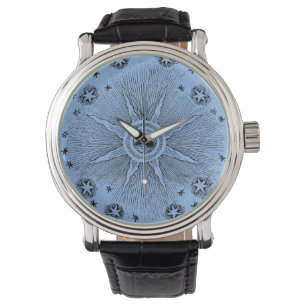 Zonne sterren antieke nachthemel middeleeuwse dier horloge