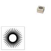 Zonne Symbool Rubber Stempel (Gestempeld)