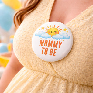 Zonne Thema Baby Shower voor Toekomstige Moeder me Ronde Button 3,2 Cm