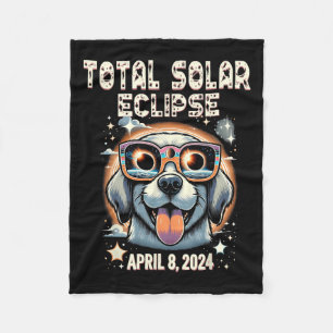 Zonne Totale Eclipse Hond Dragen Zonne Eclipse Gle Fleece Deken