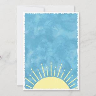 Zonne Waterverf Baby Shower Achtergrond Aangepast  Kaart