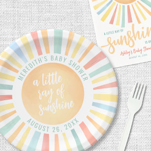 Zonne Zon Baby Borrel Papieren Bordje