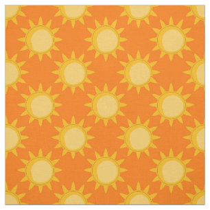 Zonne Zon Patroonontwerp Op Oranje Stof