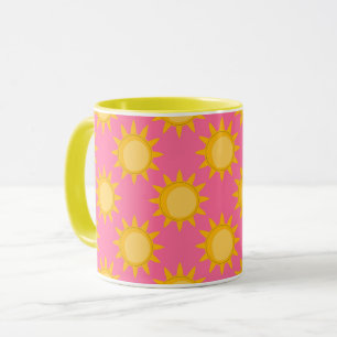 Zonne Zon Patroonontwerp Op Roze Mok
