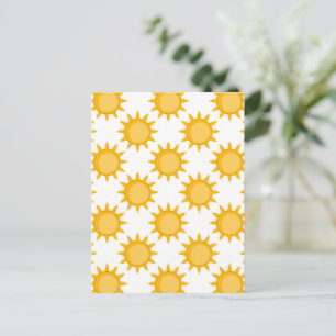 Zonne Zon Patroonontwerp Op Wit Briefkaart