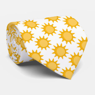 Zonne Zon Patroonontwerp Op Wit Stropdas