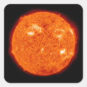 Zonneactiviteit op de zon 3 vierkante sticker