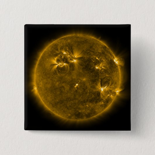 Zonneactiviteit op de zon 4 vierkante button 5,1 cm (Voorkant)