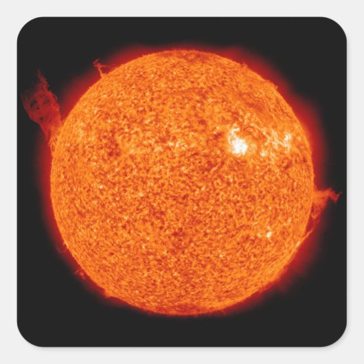 Zonneactiviteit op de zon vierkante sticker (Voorkant)