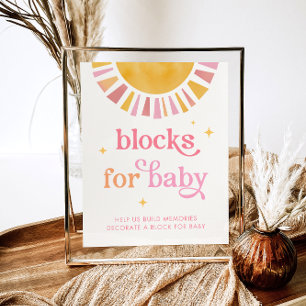 Zonnebaby Showerblokken voor Babygebaren Poster