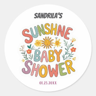 Zonnebabyfeestje Ronde Sticker