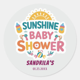 Zonnebabyfeestje Ronde Sticker