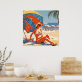 Zonnebaden aan de Riviera Print (Keuken)