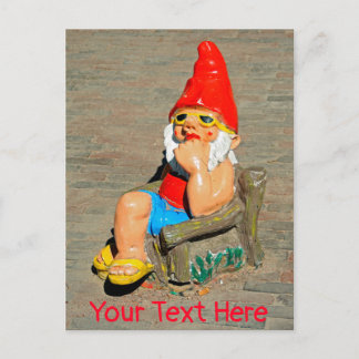 Zonnebaden gnome briefkaart