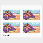 Zonnebaden koekjesbakker rechthoekige sticker (Vel)