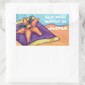 Zonnebaden koekjesbakker rechthoekige sticker (Tas)