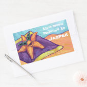 Zonnebaden koekjesbakker rechthoekige sticker (Envelop)