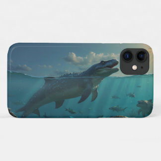 Zonnebaden Mosasaur (Dinosaurus Art) Mok iPhone 11 Hoesje
