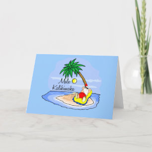 Zonnebaden Santa hawaiian xmas t-shirt 5 Feestdagen Kaart