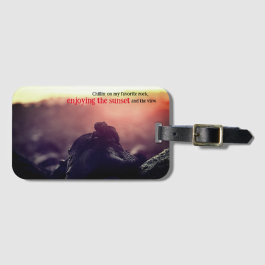 Zonnebaden van zeeleguanen bagagelabel (Voorkant (horizontaal))