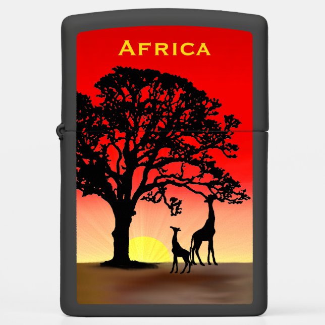 Zonnebak in Afrika Zippo Lighter (Voorkant)