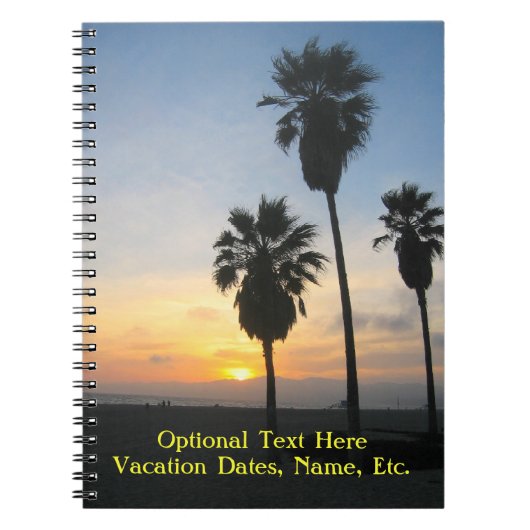 Zonnebak met palmen in Venice Beach California Notitieboek (Voorkant)
